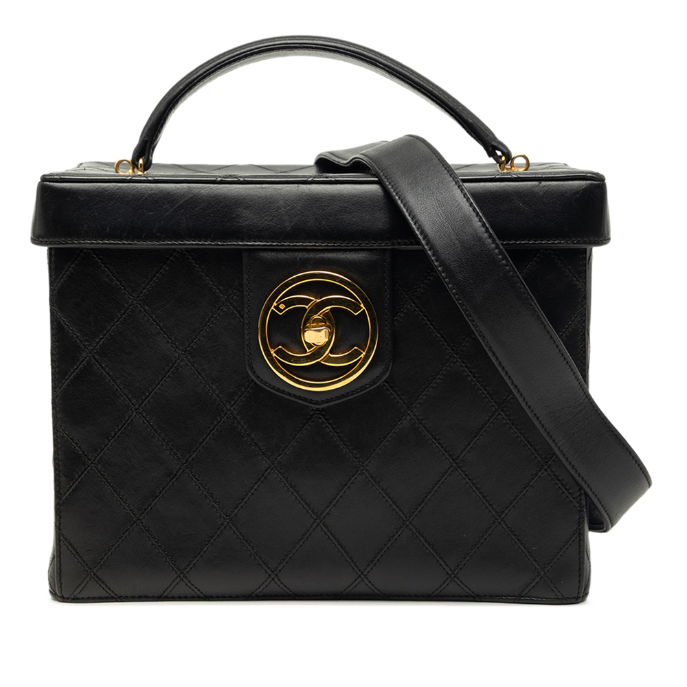 Pre-Loved Chanel CC Quilted Lambskin Top Handle Vanity Case